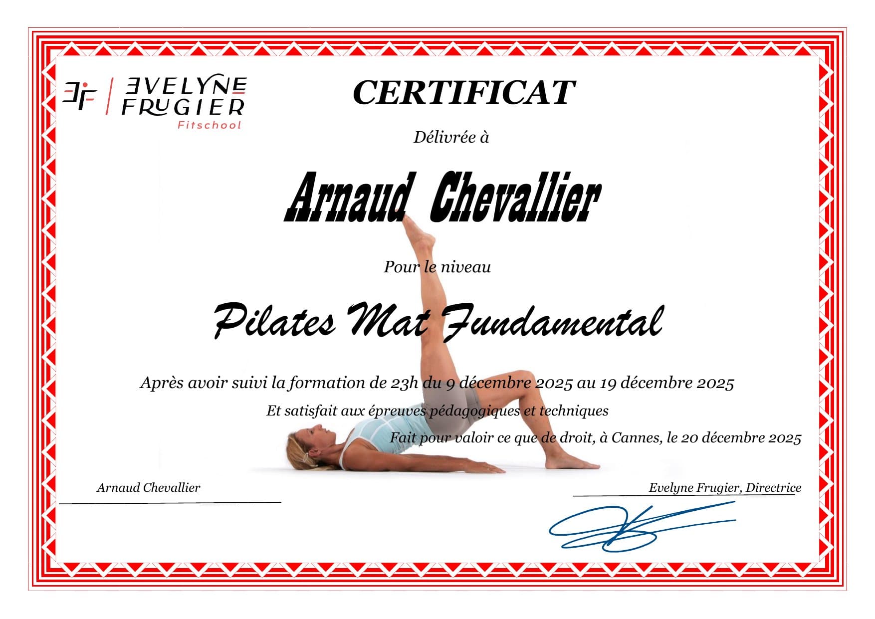 Certificat Pilates Mat Fundamental
